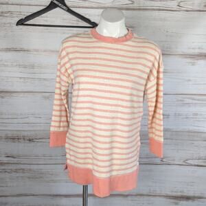 Old Navy Beach Pink and Cream Stripe Oversized Top sz XS Petite